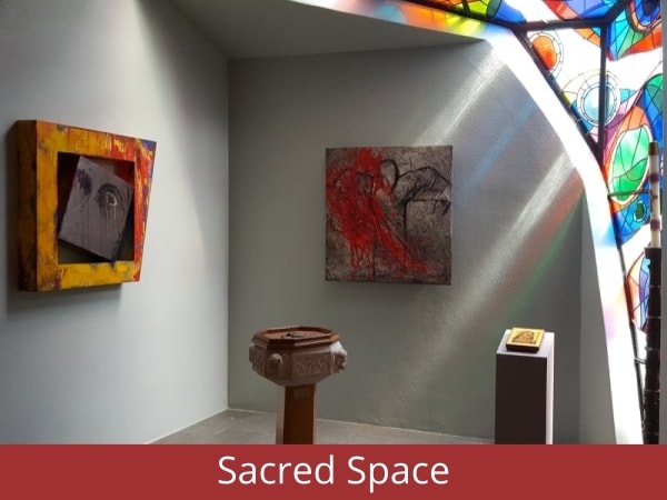 Sacred space exhibit at All Saints' Episcopal Church in Carmel, CA
