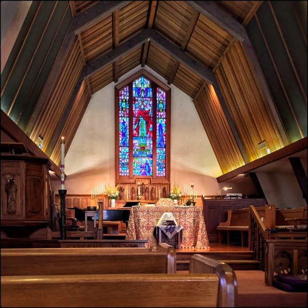 Inside All Saints' Episcopal Church in Carmel, CA