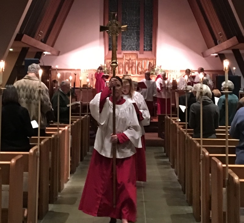 Evensong gathering at All Saints' Episcopal Church in Carmel, California