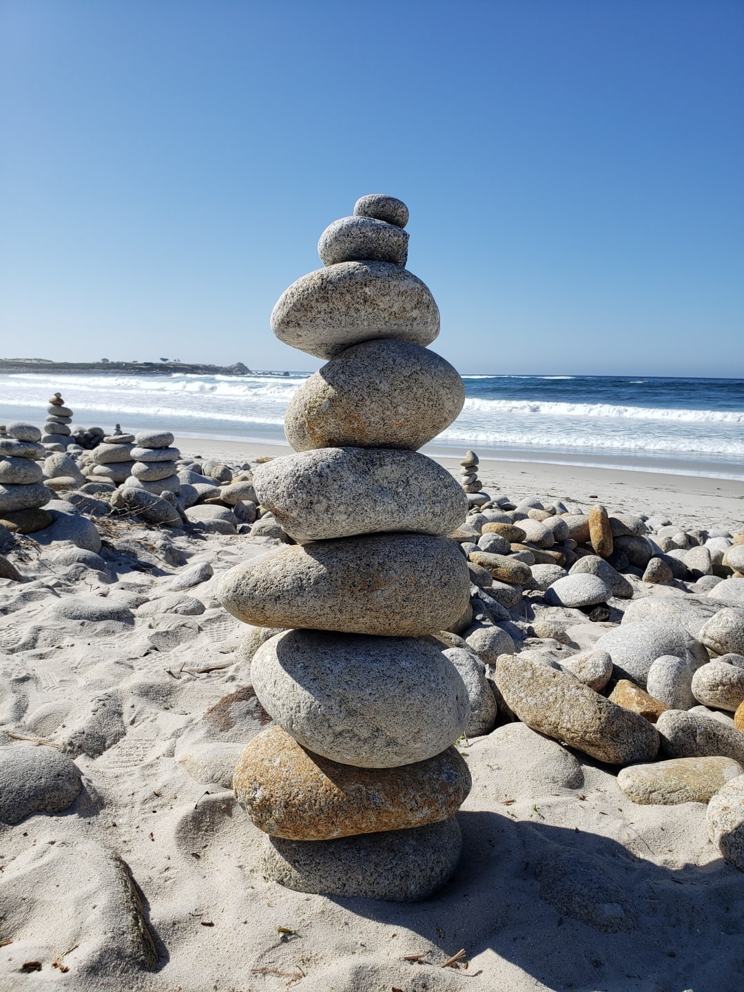 Centering Prayer rock sculpture at Pebble Beach, CA